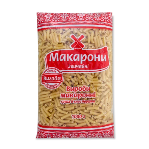 Макарони Звичайні Вищого Ґатунку, м/у 1кг