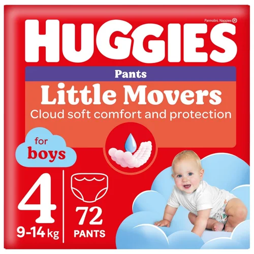 Підгузки-трусики Huggies Little Movers для хлопчиків 4 9-14кг 72шт/уп