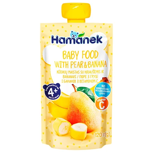 Пюре Hamanek Груша-банан 120г