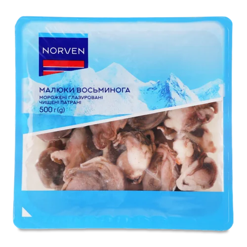 Восьминоги Морожені Глазуровані Чищені Н/К Norven, Лоток 500г