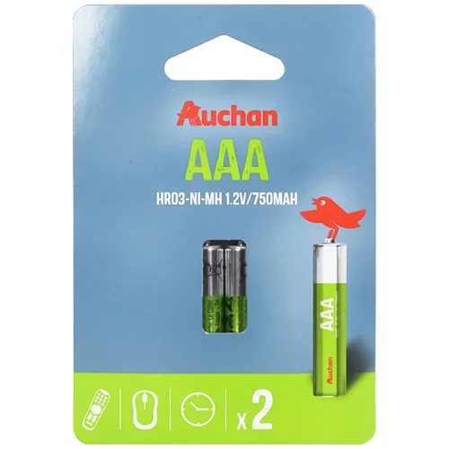 Акумулятори Auchan Basic 750 ААА 2шт
