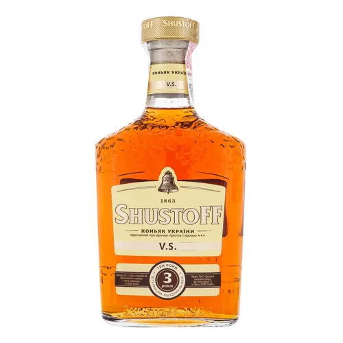 Коньяк 0.5л 40% 3 роки ординарний Shustoff