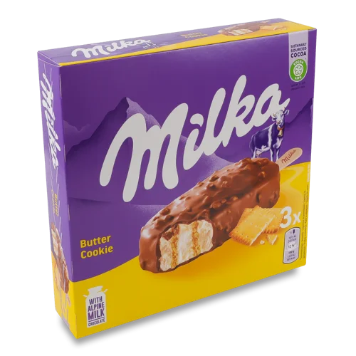 Морозиво На Паличці З Шматочками Печива Milka к/у, 3х66г