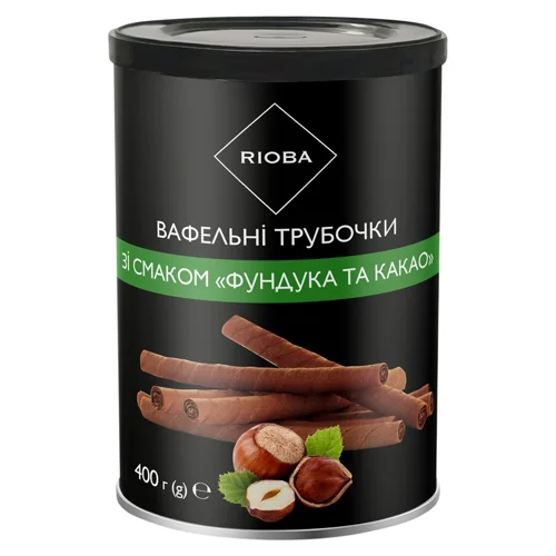 Вафельні трубочки Rioba фундук 400г