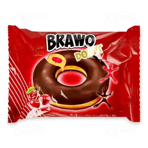 Кекс Ani Brawo Donut вишневий у глазурі, 50г