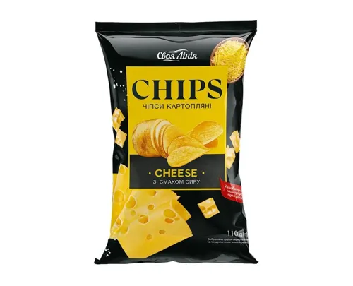 Чіпси Своя лінія картопляні зі смаком сиру м/уп 110г
