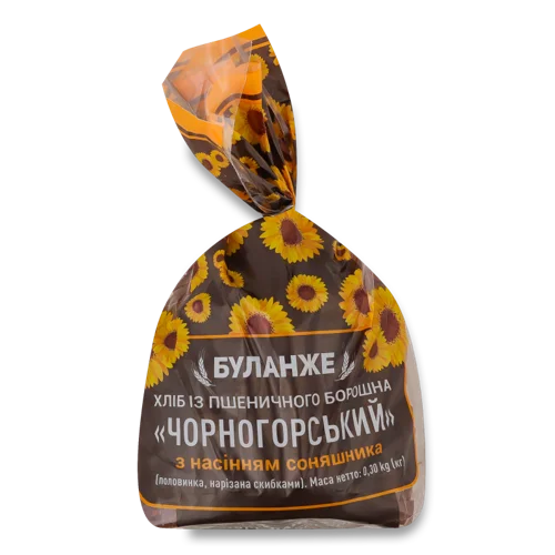 Хліб Нарізаний З Насінням Соняшника Чорногорський, в/ґ, 0.3кг