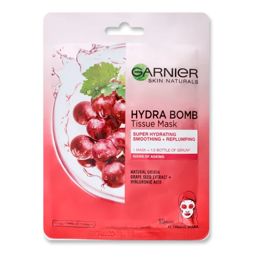 Маска Для Обличчя Тканинна Зволожуюча Hydra Bomb Garnier, 32г