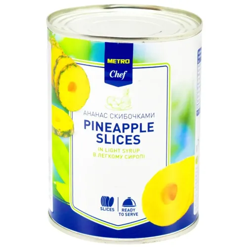 Ананаси Metro Chef скибочками в легкому сиропі 560г
