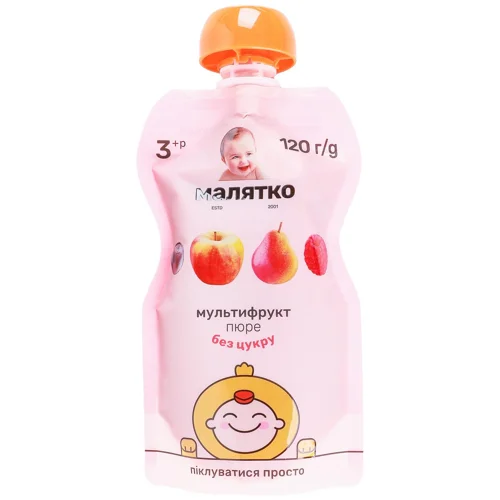 Пюре Малятко Мультифрукт без цукру 120г