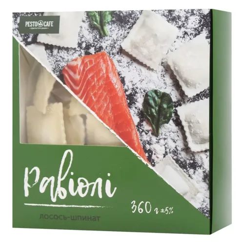Равіолі Pesto Cafе з лососем і шпинатом 360г