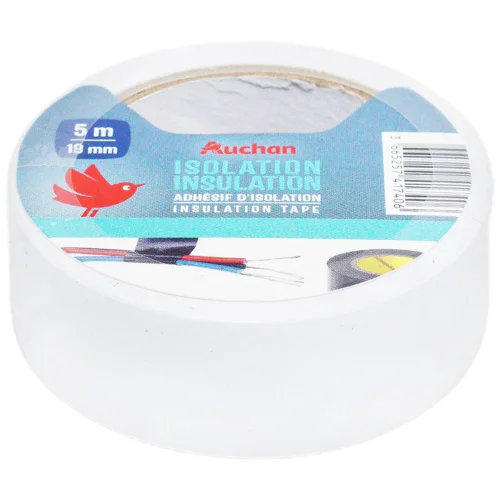 Ізолента Auchan біла 19мм 5м