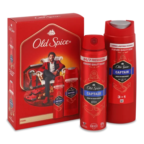 Дезодорант Old Spice Captain, 150 мл + Гель 3в1, 250 мл