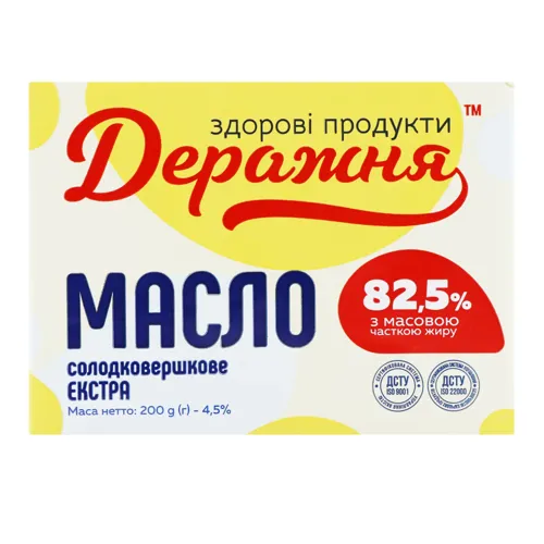 Масло 82.5% солодковершкове Екстра Деражня м/у 200г