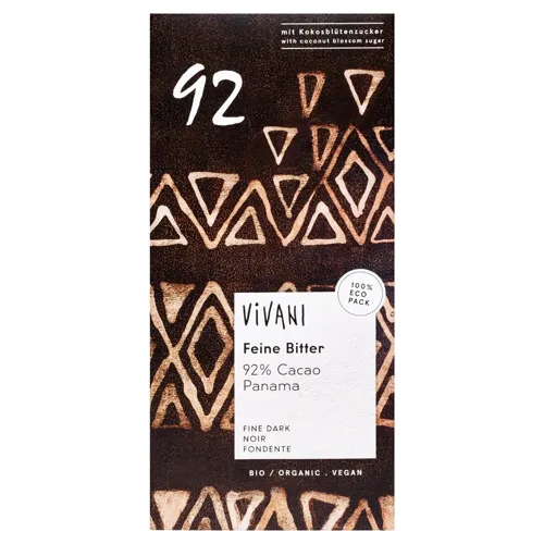 Шоколад Vivani Organic чорний 92% какао 100g