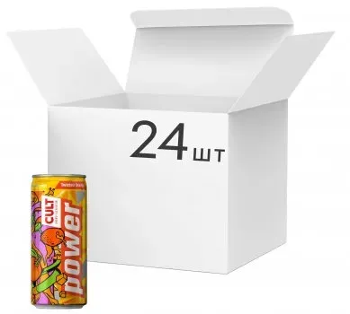 Напій безалкогольний енергетичний тонізуючий Cult Power Twisted Orange зі смаком апельсина 0.33 х 24 шт
