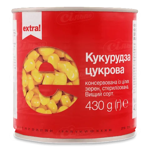 Кукурудза цукрова Extra! у скляній банці, 430г