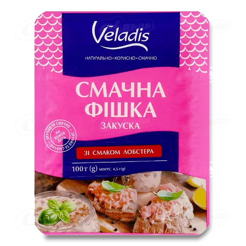 Закуска Veladis Смачна фішка креветкова зі смаком лобстера 100г