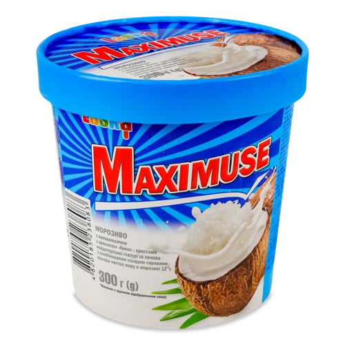 Морозиво 12% З Наповнювачем Крихтами Кондитерської Глазурі Та Печива Кокос, 300г