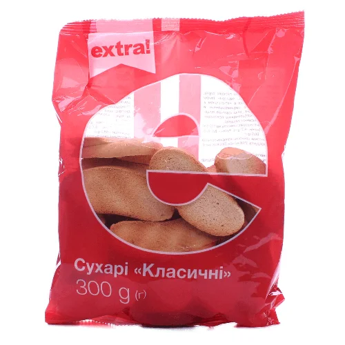 Сухарі Extra! класичні 300г