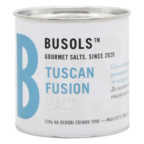 Сіль Busols Tuscan Fusion з базиліком, розмарином та чабрецем 80г
