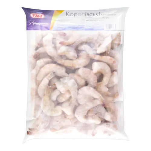 Креветки Vici Королівські в панцирі без голови сиро-морожені 21/25 1кг