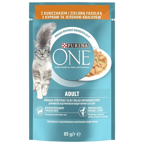 Корм вологий Purina One Adult з куркою та зеленою квасолею для котів 85г