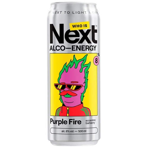 Напій енергетичний Next Pink Fire сильногазований 8% 0,5л
