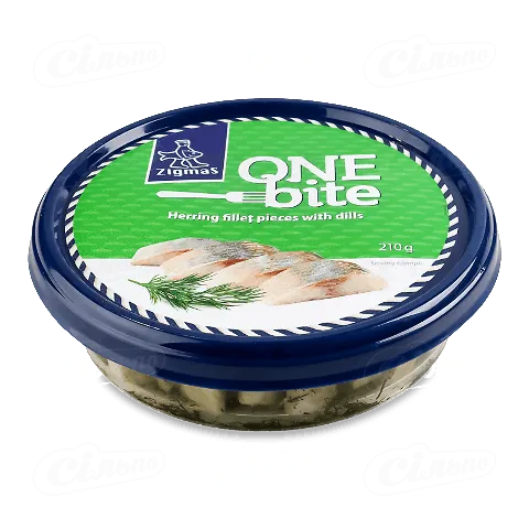 Оселедець One Bite філе шматочки з кропом 210г
