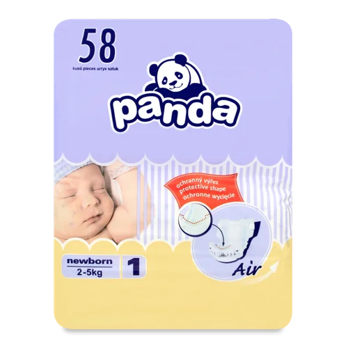 Дитячі Підгузки Panda Newborn, В/ґ, 58 шт.