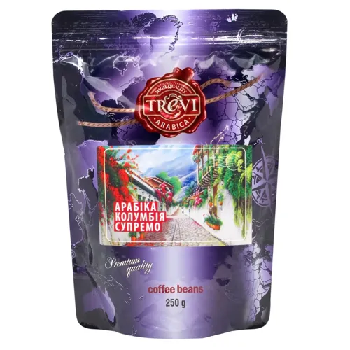 Кава Trevi Арабіка Колумбія Супремо в зернах 250г