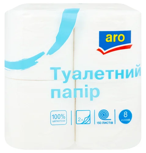 Туалетний Папір Вищого Ґатунку 8 шт Білий, в/ґ