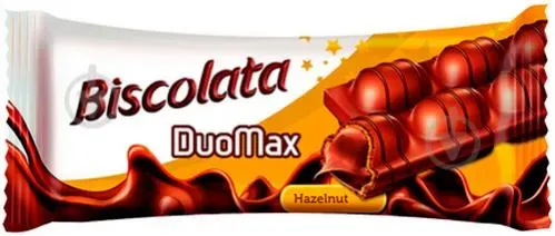 Вафлі Biscolata DuoMax з горіховим кремом B*, 44г