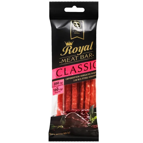 Ковбаски Gremio Royal Classic сирокопчені з м'яса птиці 90г