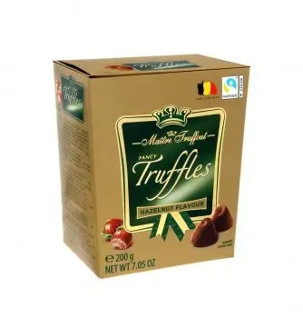 Цукерки трюфелі з лісовим горіхом Maitre Truffout Fancy Gold truffles hazelnut 200g
