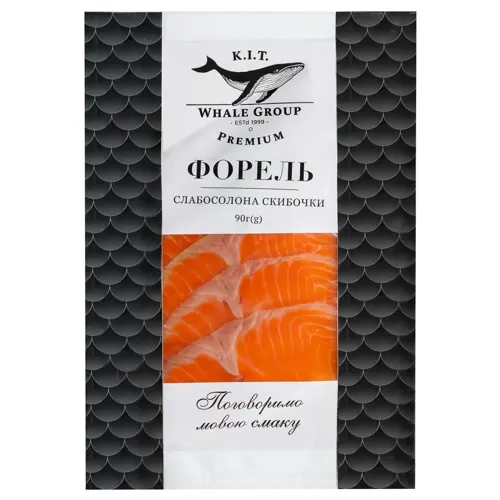 Форель скибочки сиров'ялені 90 г в упаковці