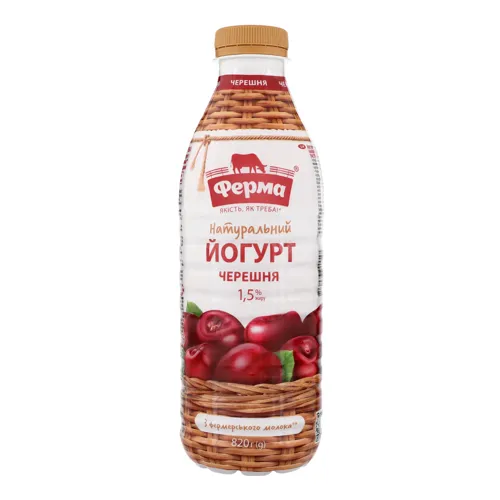 Йогурт 1.5% Черешня Ферма 820г