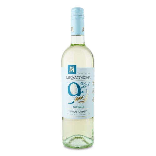 Вино Біле Напівсолодке Сортове Піно Гріджіо Mezzacorona, 750 мл, 9%