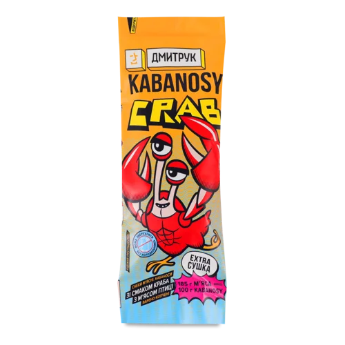 Снеки З М'ясом Птиці Варено-Копчені Crab Kabanosy, 60г