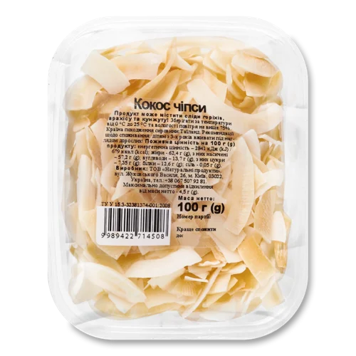 Кокос Чіпси Натуральні Продукти П/у, 100г