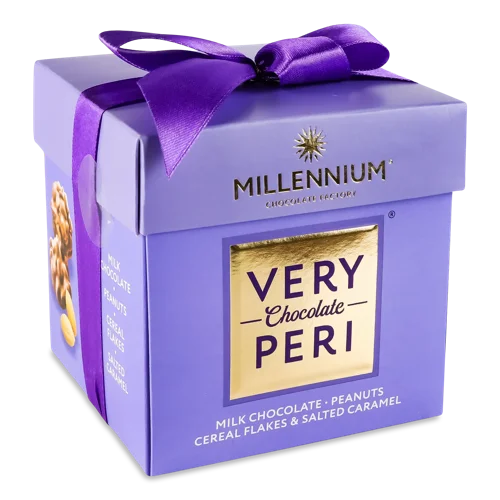 Цукерки Millennium Very Peri з арахісом, родзинками, злаковими пластівцями та солоною карамеллю, 140г (140г)