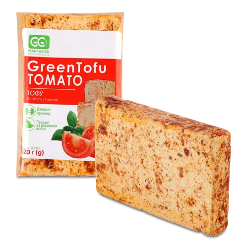 Тофу З Томатом GreenTofu Greengo Вакуумна Упаковка, 0.22 кг