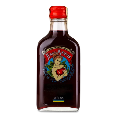 Лікер Вишня натуральна оболонка 0.2л 17.5% П'яна Вишня пл