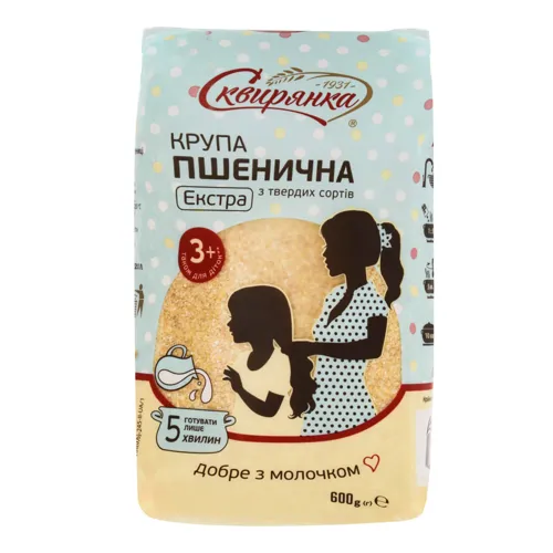 Крупа пшенична з твердих сортів Екстра Сквирянка м/у 600г