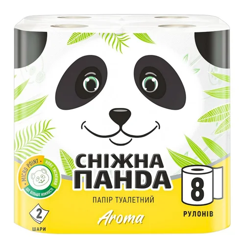 Туалетний папір Сніжна Панда Арома 2-шаровий 8шт