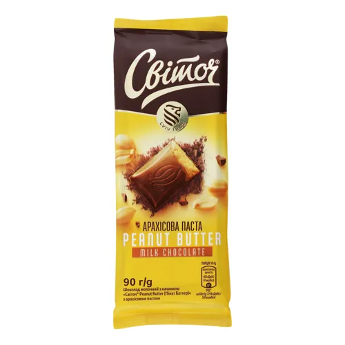 Шоколад молочний з начинкою Peanut Butter Світоч м/у 90г