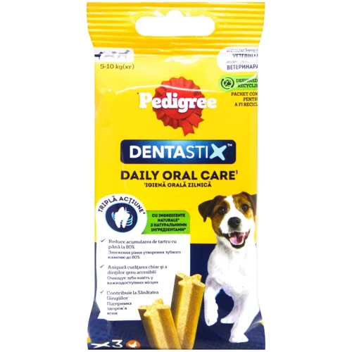 Ласощі для собак Pedigree Denta Stix палички для чищення зубів малих порід 5-10кг 3шт 45г