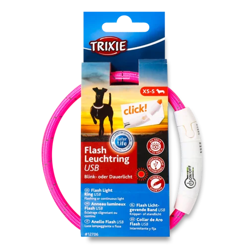 Світлодіодне Кільце-Ліхтар USB Trixie, 0,7х35см, рожеве