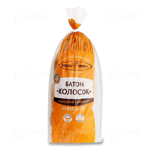 Батон «Київхліб» «Колосок» нарізаний скибками вищого ґатунку, 450г