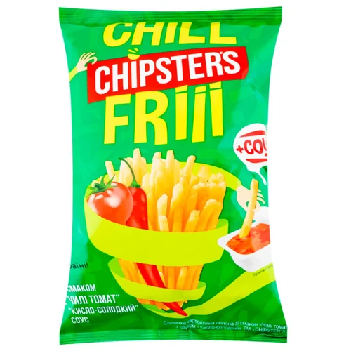 Соломка картопляна Chipsters смак Чилі томат+ соус кисло-солодкий  55г